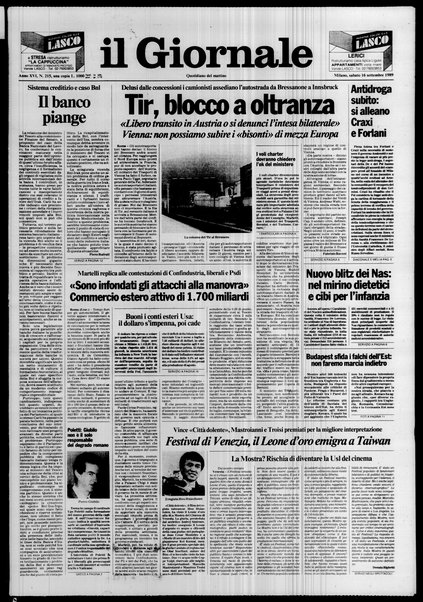 Il giornale : quotidiano del mattino